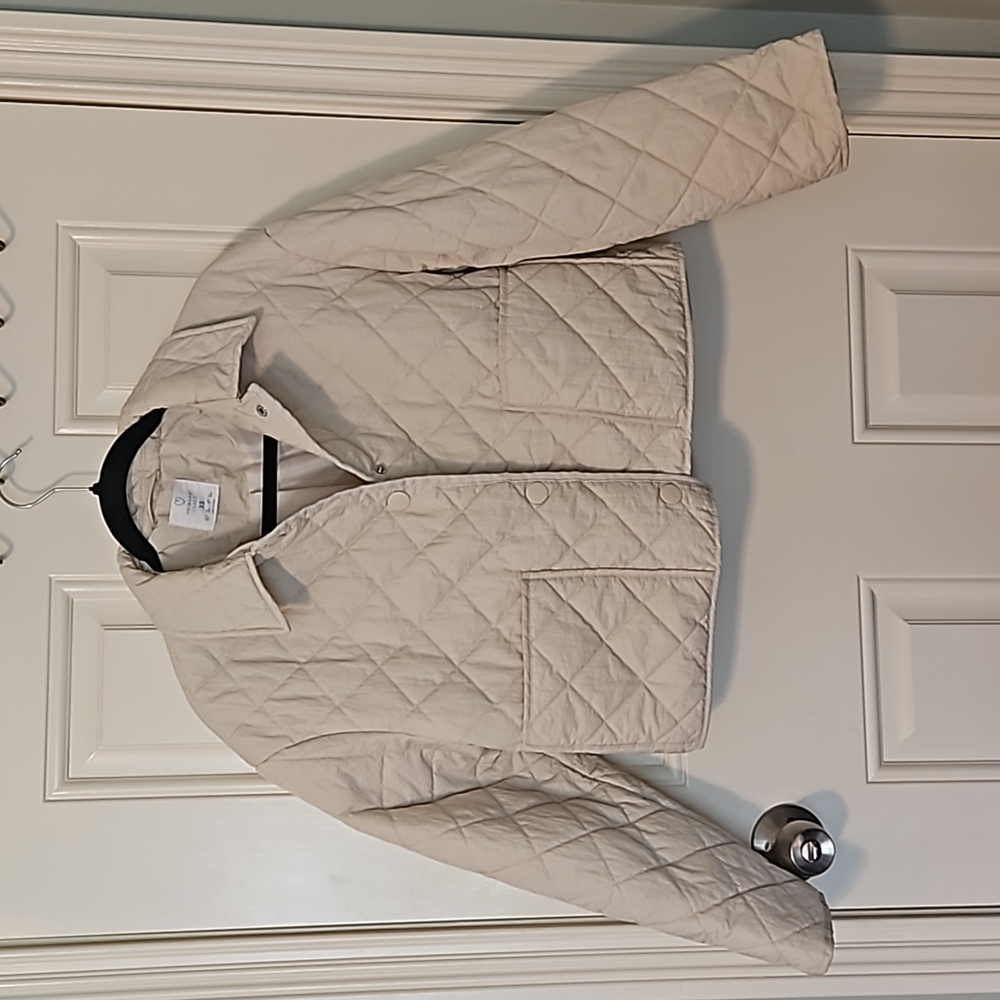 Saco beige crop